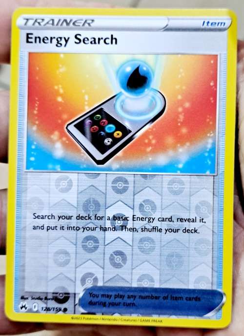 Pokemon Trading Cards - Energy Search - 128/159 - Reverse Holo - Crown Zenith (NM)