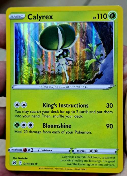 Pokemon Trading Cards - Calyrex - 017/159 - Holo Rare - Crown Zenith (NM)