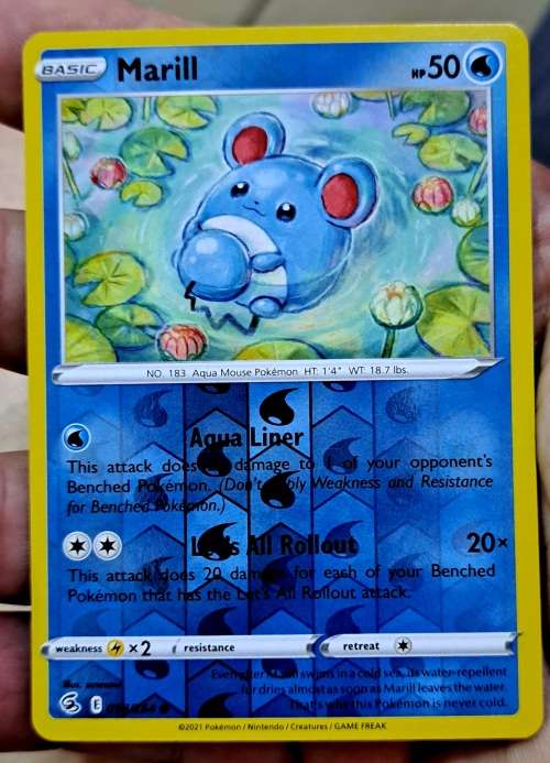 Pokemon Trading Cards - Marill - 058/264 - Reverse Holo - Fusion Strike  (NM)