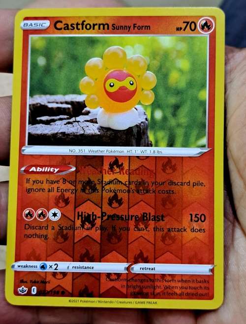 Pokemon Trading Cards - Castform Sunny Form - 022/198 - Reverse Holo - Chilling Reign (NM)