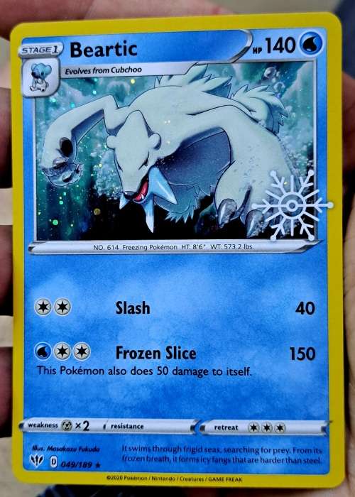 Pokemon Trading Cards - Beartic - 049/189 - Christmas Holiday Promo (NM)