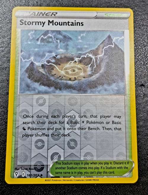 Pokemon Trading Cards - TCG - Stormy Mountains - 161/203 - Reverse Holo - Evolving Skies - NM
