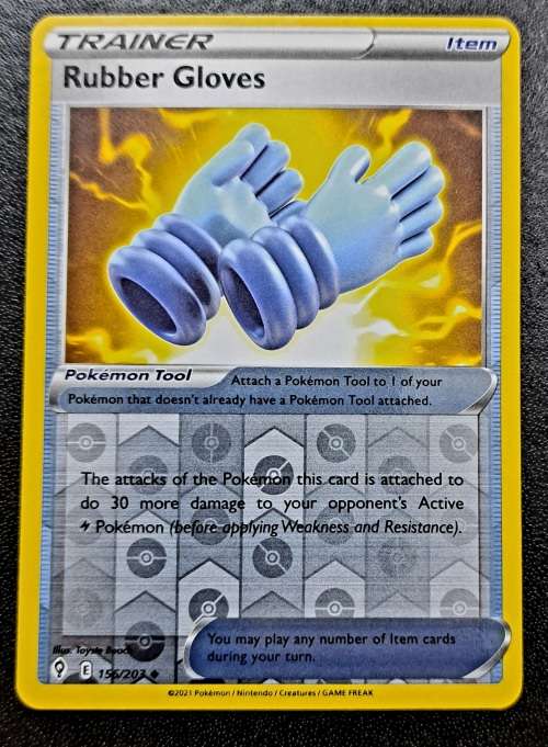 Pokemon Trading Cards - TCG - Rubber Gloves - 156/203 - Reverse Holo - Evolving Skies - NM