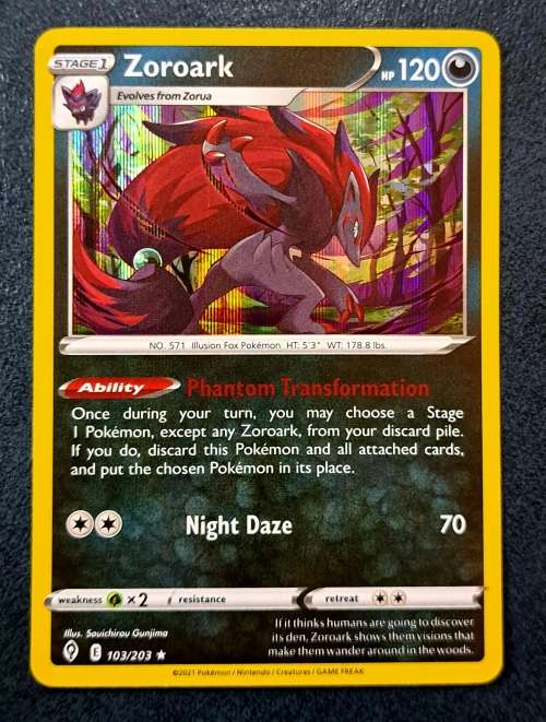 Pokemon Trading Cards - TCG - Zoroark - 103/203 - Holo Rare - Evolving Skies - NM