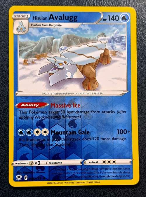 Pokemon Trading Cards - TCG - Hisuian Avalugg - 048/189  - Rare Reverse Holo - Astral Radiance - NM