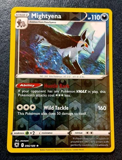 Pokemon Trading Cards - TCG - Mightyena - 096/189 - Rare Reverse Holo - Astral Radiance - NM