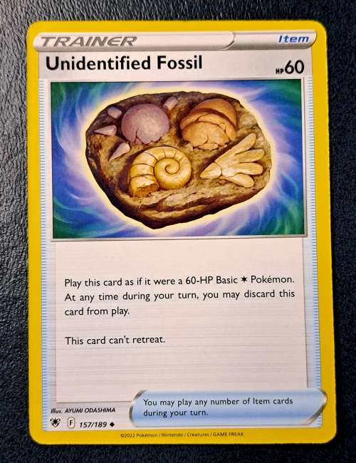 Pokemon Trading Cards - TRAINER - Unidentified Fossil - 157/189 - Uncommon - Astral Radiance - NM