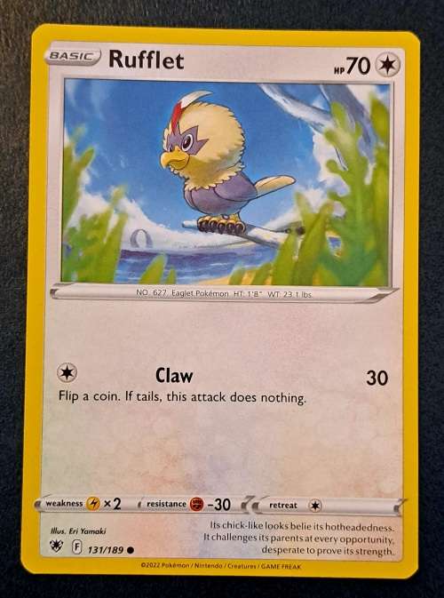 Pokemon Trading Cards - Rufflet - 131/189 - Common - Astral Radiance - NM
