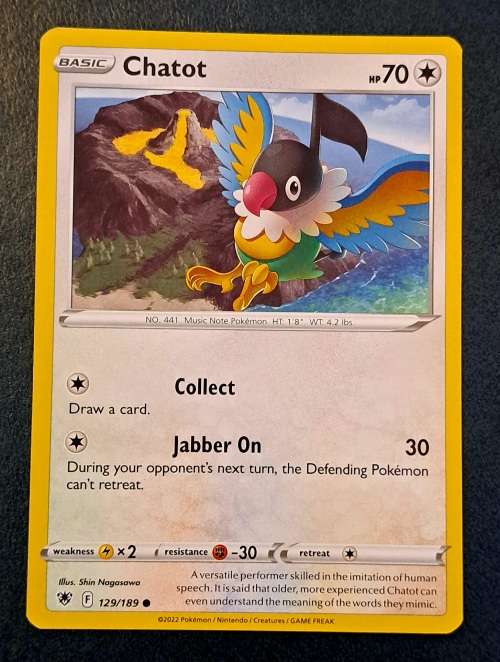 Pokemon Trading Cards - Chatot - 129/189 - Common - Astral Radiance - NM