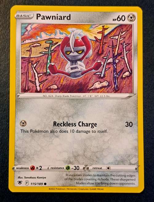Pokemon Trading Cards - Pawniard - 115/189 - Common - Astral Radiance - NM