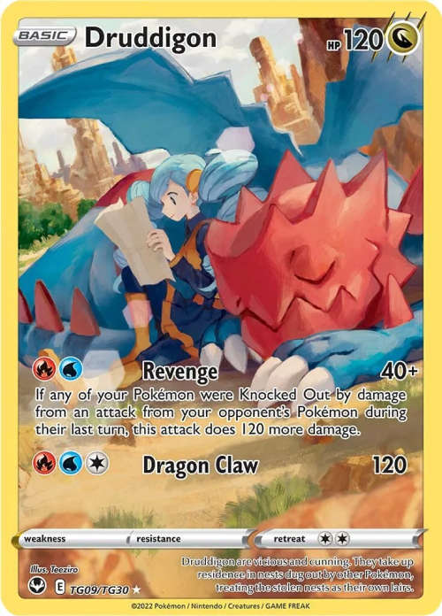 Pokemon Trading Cards - Druddigon - TG09/TG30 - Holo Rare - Silver Tempest (NM)
