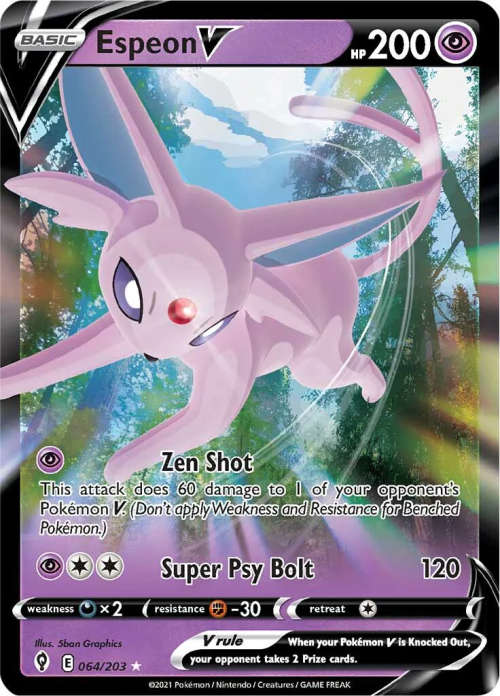 Pokemon Trading Cards - Espeon V - 064/203 - Ultra Rare - Evolving Skies - NM