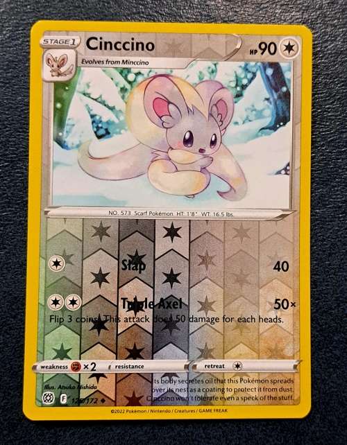 Pokemon Trading Cards - Cinccino - 125/172 - Reverse Holo - Brilliant Stars - NM