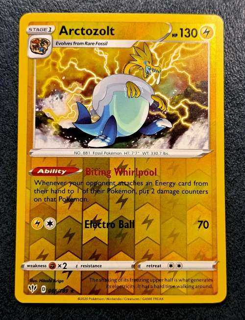 Pokemon Trading Cards - Arctozolt - 066/189 - Rare Reverse Holo - Darkness Ablaze - NM