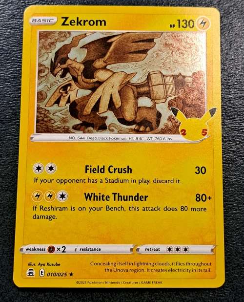 Pokemon Trading Cards - Zekrom - 10/25 - Holo Rare - Celebrations Singles - NM