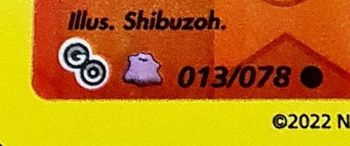 Pokemon Trading Cards - Ditto (Numel) - 013/078 - Reverse Holo Unpeeled - Pokemon Go - NM