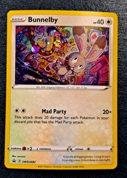 Pokemon Trading Cards - Bunnelby - SWSH082 - Cosmos Holo Promo - NM