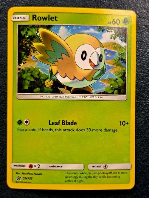 Pokemon Trading Cards - Rowlet - SM153 - Cosmos Holo Promo - NM