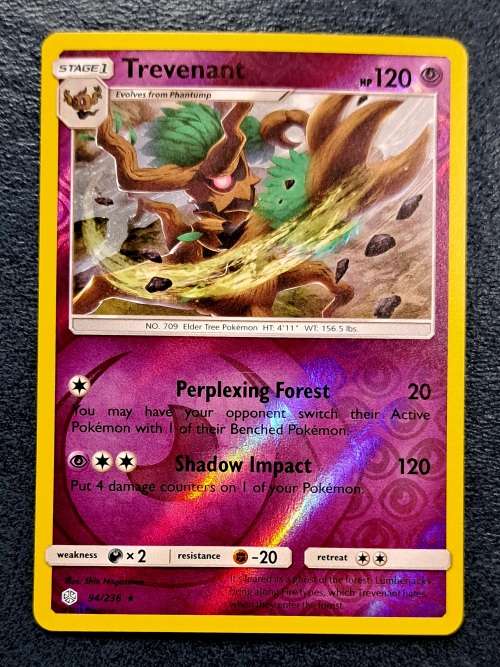 Pokemon Trading Cards - Trevenant - 94/236 - Rare Reverse Holo - Cosmic Eclipse NM