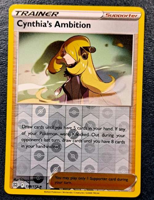 Pokemon Trading Cards - Cynthia`s Ambition - 138/172 - Reverse Holo - Brilliant Stars - NM