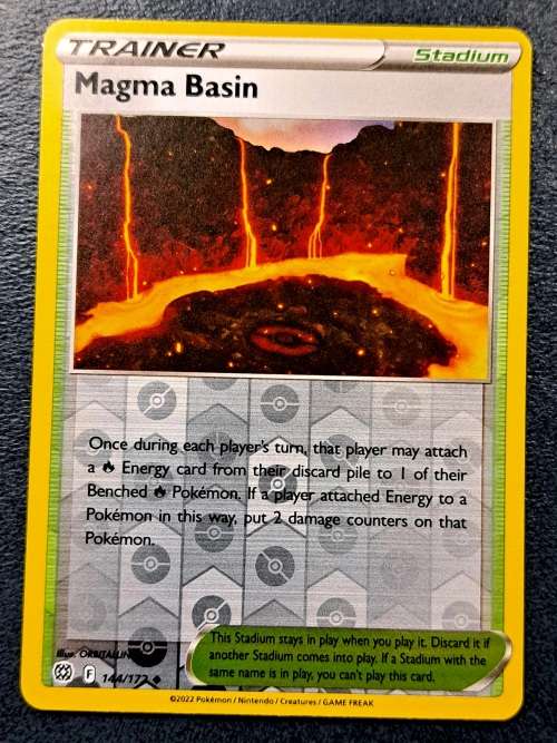 Pokemon Trading Cards - Magma Basin - 144/172 - Reverse Holo - Brilliant Stars - NM