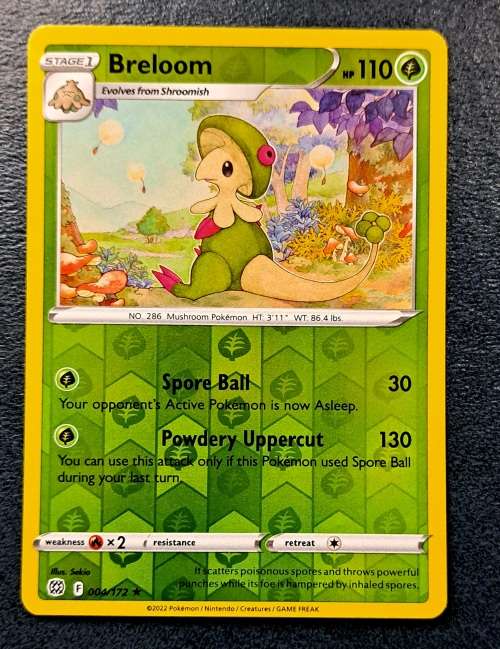 Pokemon Trading Cards - Breloom - 004/172 - Rare Reverse Holo - Brilliant Stars - NM