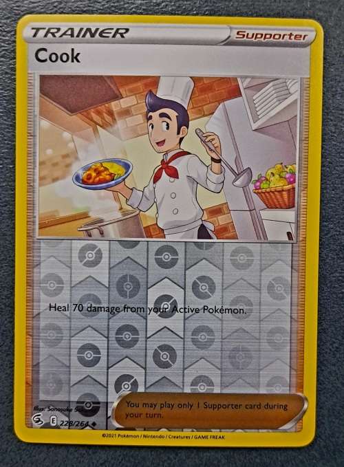 Pokemon Trading Cards - Cook - 228/264 - Reverse Holo - Fusion Strike - NM