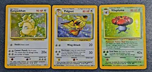 Pokemon Trading Cards - Rare 1999 Jungle Holo Print Error Combo - No Set Symbol  - MOD