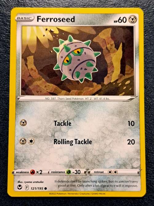 Pokemon Trading Cards - Ferroseed - 121/195 - Common - Silver Tempest (NM)
