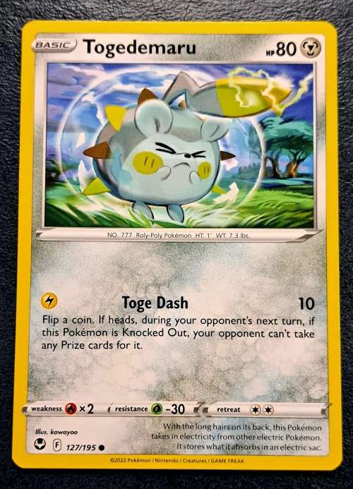 Pokemon Trading Cards - Togedemaru - 127/195 - Common - Silver Tempest (NM)