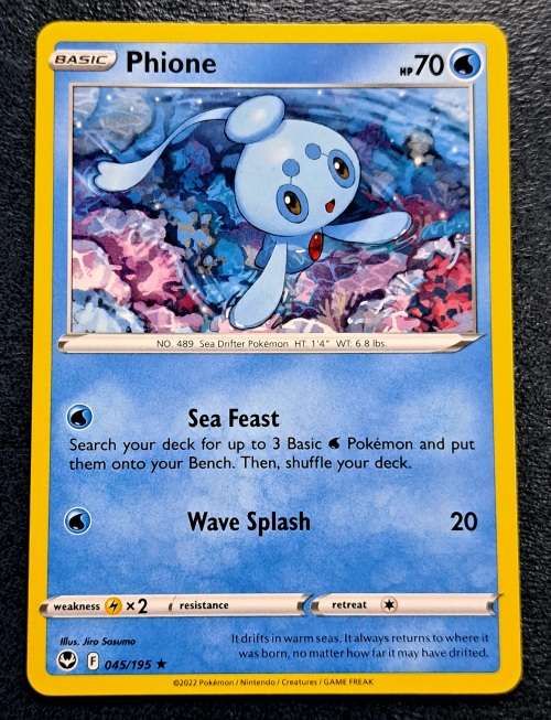 Pokemon Trading Cards - Phione - 045/195 - Rare - Silver Tempest (NM)