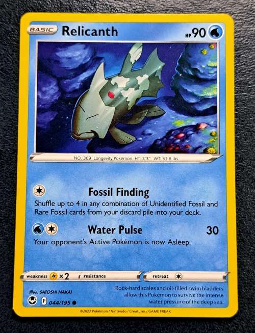 Pokemon Trading Cards - Relicanth - 044/195 - Common - Silver Tempest (NM)