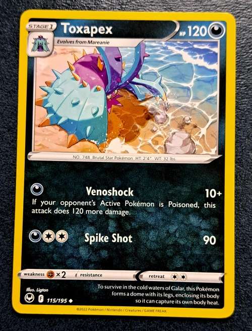 Pokemon Trading Cards - Toxapex - 115/195 - Uncommon - Silver Tempest (NM)
