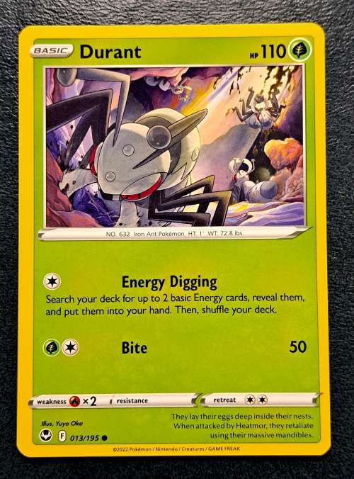 Pokemon Trading Cards - Durant - 013/195 - Common - Silver Tempest (NM)