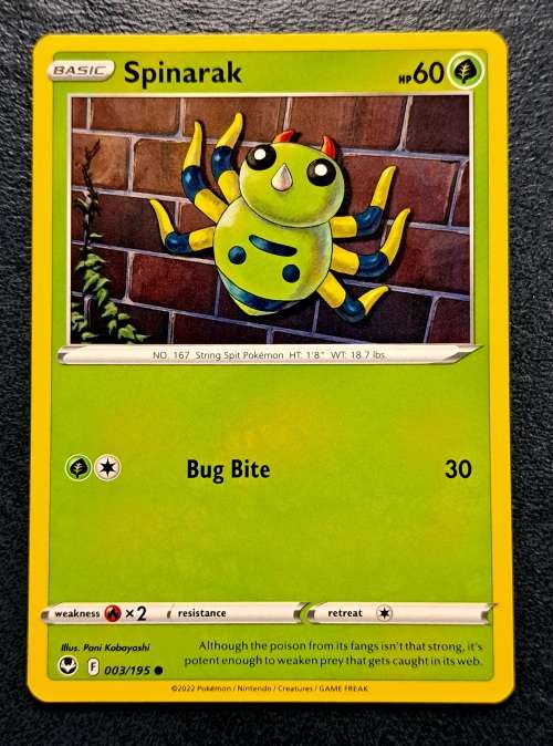 Pokemon Trading Cards - Spinarak - 003/195 - Common - Silver Tempest (NM)