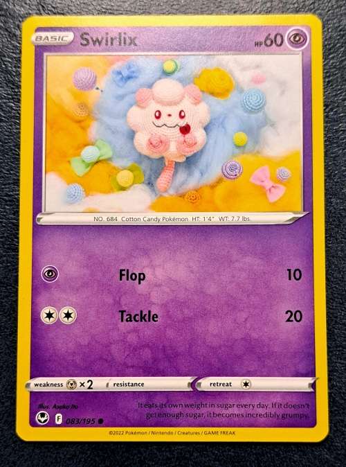 Pokemon Trading Cards - Swirlix - 083/195 - Common - Silver Tempest (NM)