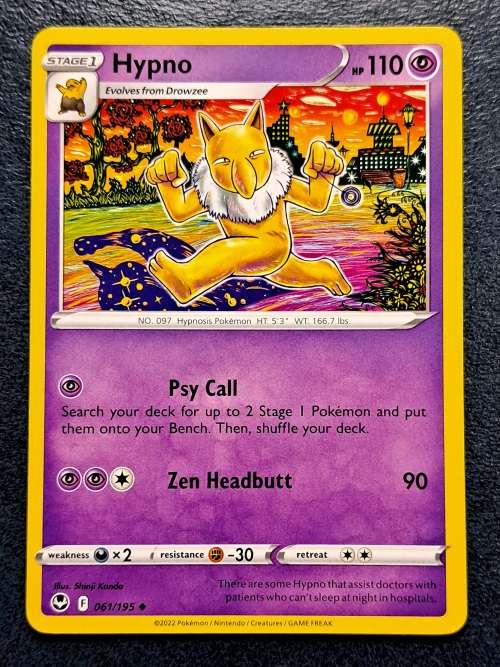 Pokemon Trading Cards - Hypno - 061/195 - Uncommon - Silver Tempest (NM)