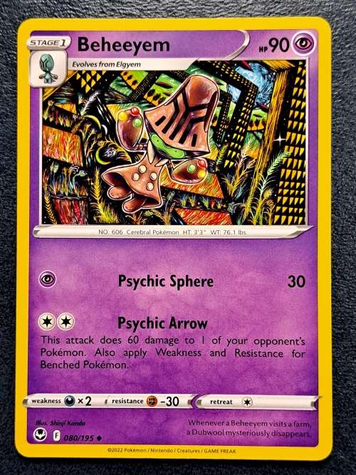 Pokemon Trading Cards - Beheeyem - 080/195 - Uncommon - Silver Tempest (NM)