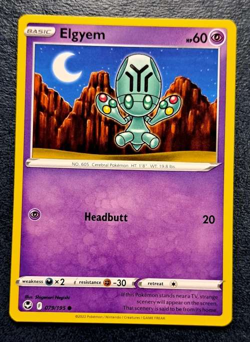 Pokemon Trading Cards - Elgyem - 079/195 - Common - Silver Tempest (NM)