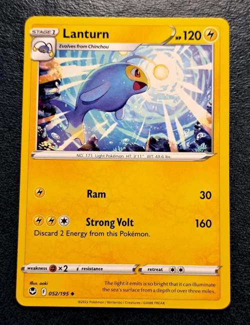 Pokemon Trading Cards - Lanturn - 052/195 - Uncommon - Silver Tempest (NM)
