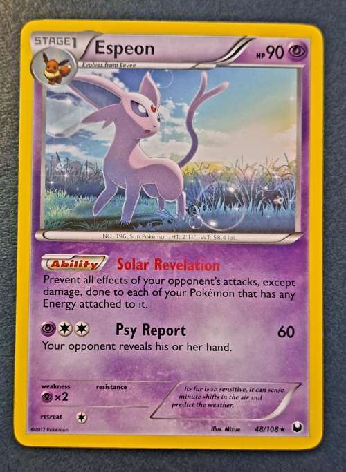 Pokemon Trading Cards - Espeon - 48/108 - Rare - Black & White 5 - Dark Explorers Singles - NM