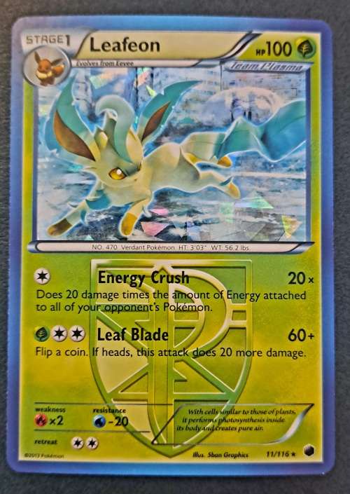 Pokemon Trading Cards - Leafeon - 11/116 - Shattered Ice Holo Rare - Theme Deck Exclusives - NM