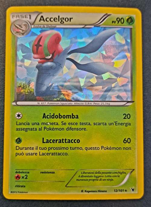 Pokemon Trading Cards - Accelgor - 12/101 - Shattered Ice Holo Rare - Noble Victories Deck Excl - NM