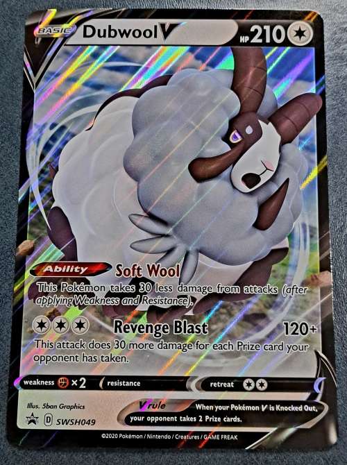 Pokemon Trading Cards - Dubwool V - SWSH049 - Oversized Jumbo Promo  - NM Me-eh-eh :)