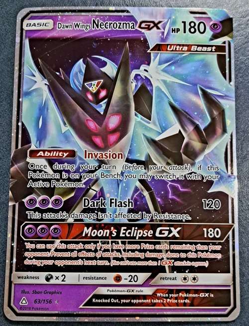 Pokemon Trading Cards - Dawn Wings Necrozma GX - 63/156 - Oversized Jumbo Cards - NM