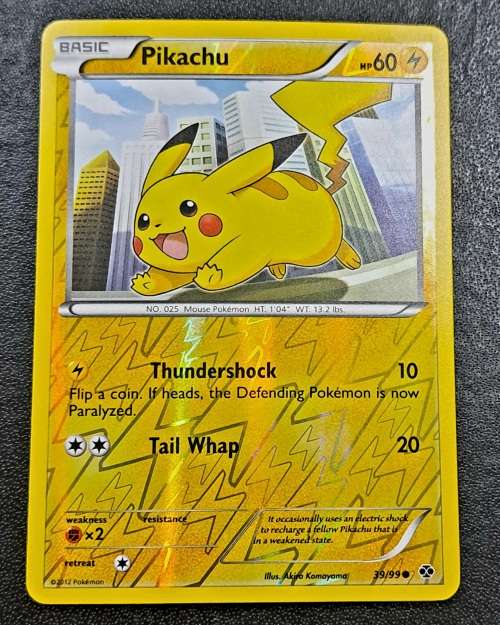 Pokemon Trading Cards -  Pikachu - 39/99 - Reverse Holo Black & White 4 - Next Destinies NM