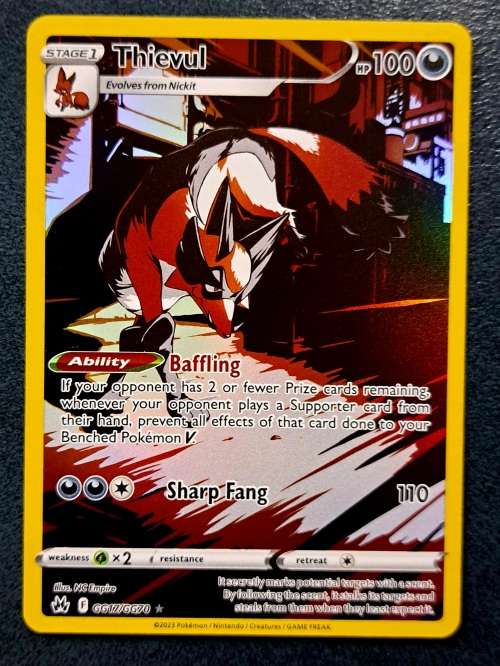 Pokemon Trading Cards -  Thievul - GG17/GG70 - Holo Rare - Crown Zenith Singles - NM