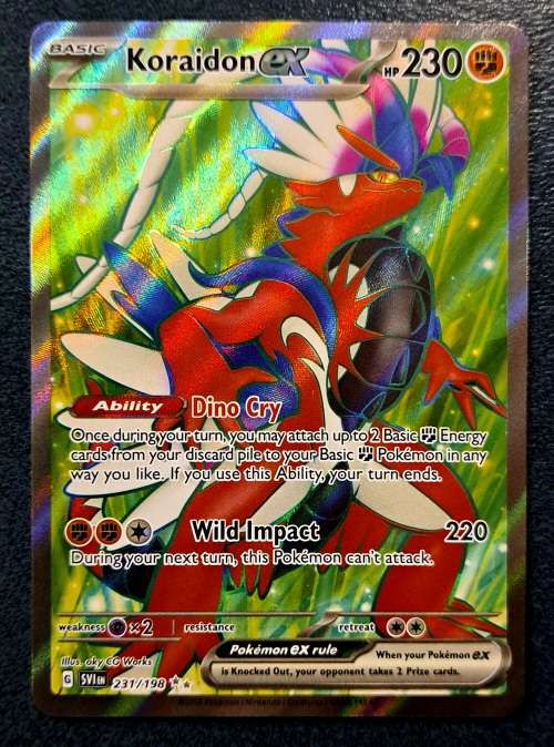 Pokemon Trading Cards - Koraidon ex - 231/198 - Full Art Secret Rare - Scarlet & Violet - NM