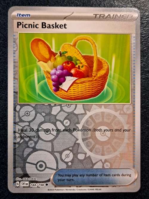 Pokemon Trading Cards - Picnic Basket - 184/198 - Reverse Holo - Scarlet & Violet Base Set - NM