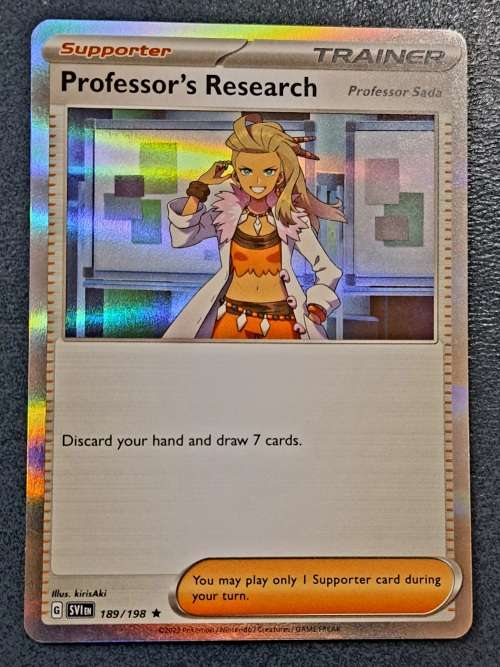 Pokemon Trading Cards - Professor`s Research 189/198 - Holo - Scarlet & Violet Base Set - NM